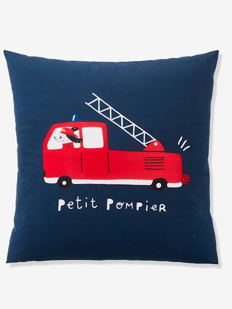 Parure housse de couette enfant et taie d'oreiller PETIT POMPIER bleu foncé - vertbaudet enfant 