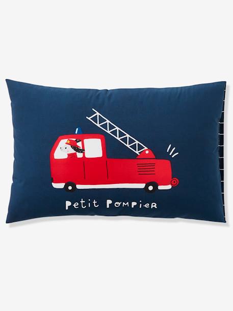 Parure housse de couette enfant et taie d'oreiller PETIT POMPIER bleu foncé - vertbaudet enfant 