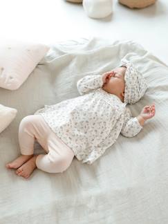 Set pasgeboren baby 3 delen haarband, jurk met motief en legging  - vertbaudet enfant