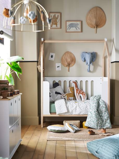 Lit bébé Cabane LIGNE COCONUT transformable en banquette blanc - vertbaudet enfant 