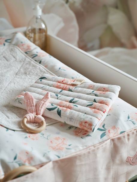Beschermhoes voor groeiboekje EAU DE ROSE ecru / roze - vertbaudet enfant 