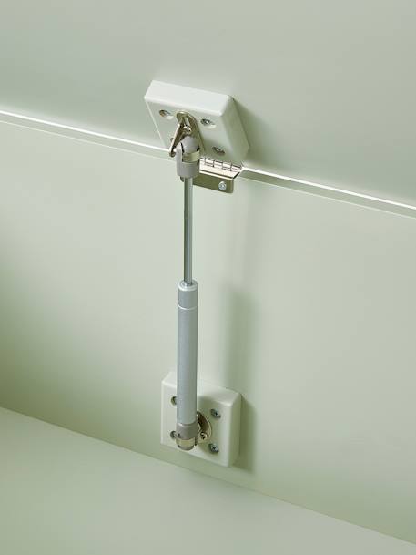 Coffre à jouets LIGNE CONFETTI blanc / bois+VERT - vertbaudet enfant 