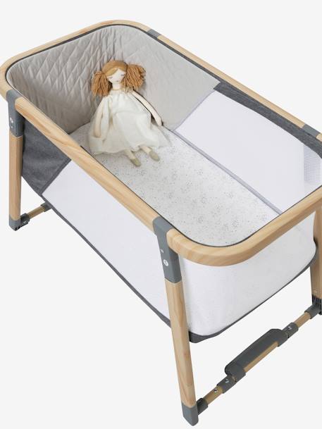 Lot de 2 housses pour berceau et cododo en coton bio* blanc+blanc imprimé+écru+marine/écru - vertbaudet enfant 