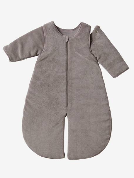 Trappelzak uit microvezel met afneembare mouwen, ideaal voor uitstapjes MARINEBLAUW+TAUPE - vertbaudet enfant 