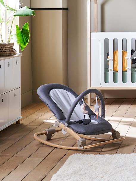 Transat avec arche Babydream beige imprimé+curry+gris/blanc+multicolore+tilleul - vertbaudet enfant 
