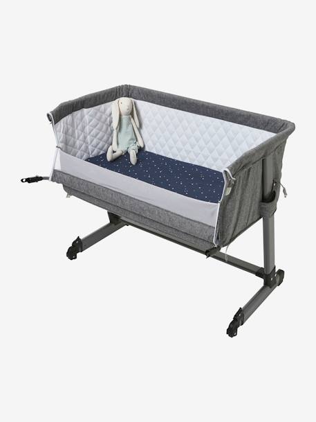 Lot de 2 housses pour berceau et cododo en coton bio* blanc+blanc imprimé+écru+marine/écru - vertbaudet enfant 