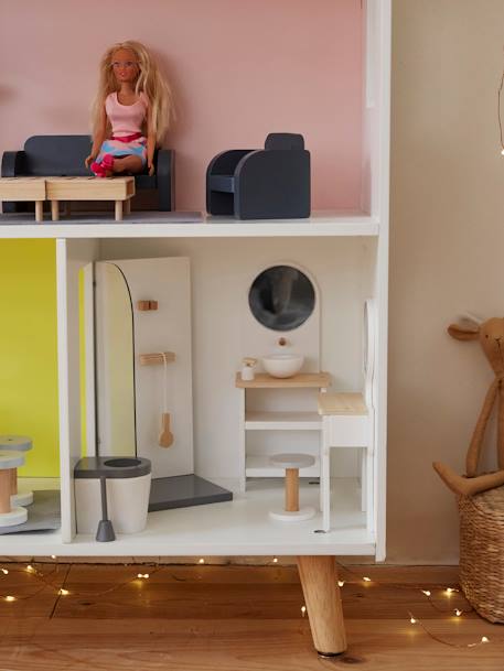 Mobilier de salle de bain pour poupée mannequin en bois FSC® blanc - vertbaudet enfant 