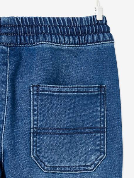Pantalon jogger en denim effet molleton facile à enfiler garçon denim gris+stone - vertbaudet enfant 