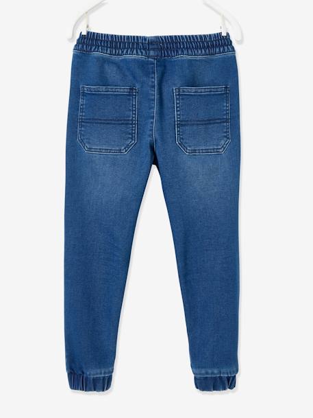 Pantalon jogger en denim effet molleton facile à enfiler garçon denim gris+stone - vertbaudet enfant 