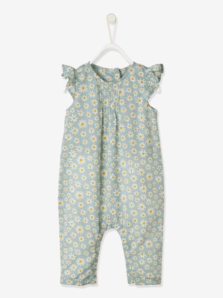 Bedrukt setje pakje + hoofdband baby meisje lichtroze+roze (poederkleur)+zeegroen met print - vertbaudet enfant 