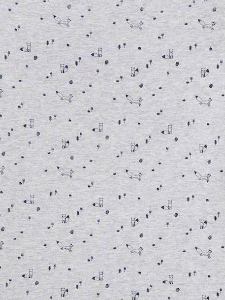 Housse matelas à langer en coton gris chiné renard+IVOIRE IMPRIME+vert tanzanie - vertbaudet enfant 