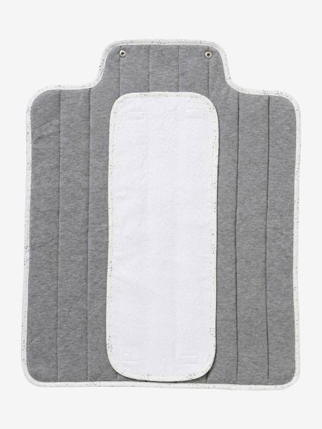 Tapis à langer de voyage gris chiné+MARINE IMPRIME - vertbaudet enfant 