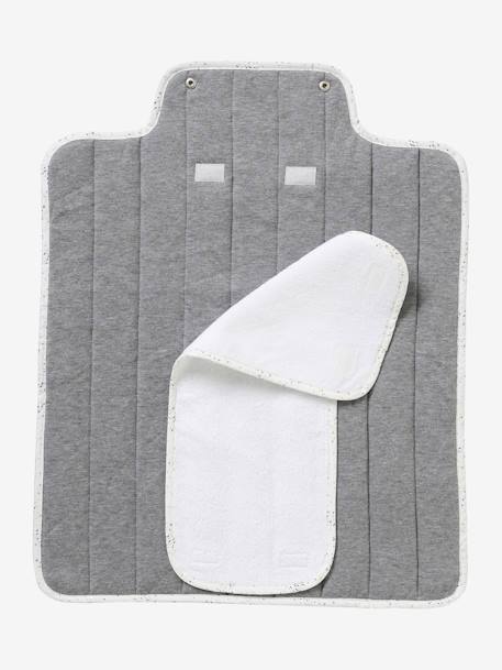 Tapis à langer de voyage gris chiné+MARINE IMPRIME - vertbaudet enfant 