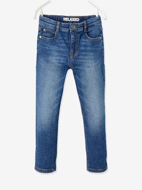 Jongensjeans met losse pasvorm en laag kruis stone - vertbaudet enfant 