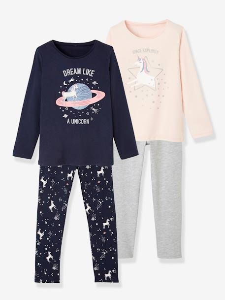 Lot de 2 pyjamas licorne LOT ROSE - vertbaudet enfant 