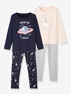 Meisje-Pyjama, pyjamapakje-Set van 2 eenhoornpyjama's