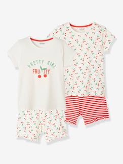 -Lot de 2 pyjashorts fille cerise