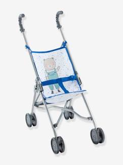 Speelgoed-Blauwe rieten wandelwagen COROLLE voor poppen van 36 tot 42 cm