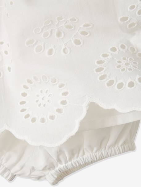 Ensemble cérémonie bébé robe, bloomer et bandeau ivoire - vertbaudet enfant 