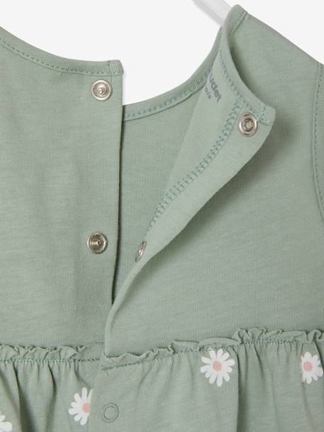 Robe bébé naissance et bandeau assorti tilleul imprimé - vertbaudet enfant 