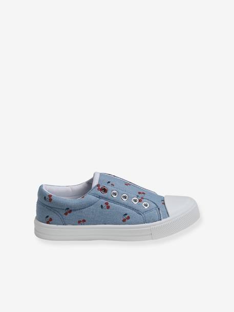 Stoffen elastische sneakers voor meisjes - kersenblauw, Schoenen