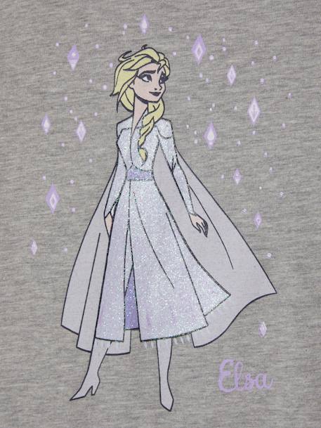 T-shirt fille à volants Disney Reine des Neiges® gris chiné - vertbaudet enfant 