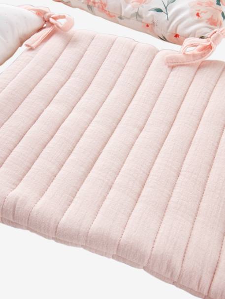 Modulaire bedbumper/veranderbare boxrand EAU DE ROSE ecru / roze - vertbaudet enfant 