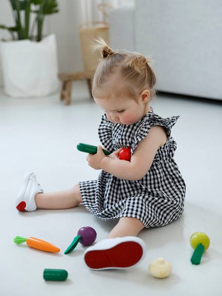 Stoffen tennisschoenen met klittenband voor babymeisjes blauwe madeliefjesprint+roze, bedrukt+WIT - vertbaudet enfant 