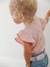 T-shirt bébé fleurs en relief rose grisé+vanille - vertbaudet enfant 