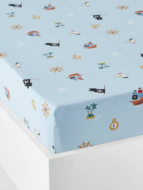 Drap-housse enfant P COMME PIRATE bleu - vertbaudet enfant 