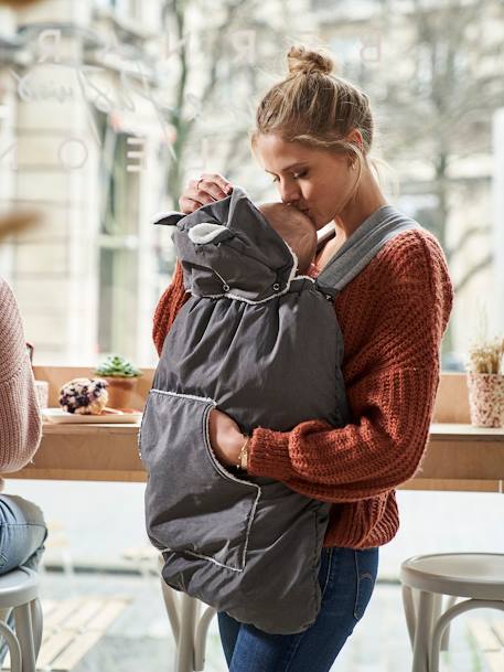 Protège porte-bébé doudoune encre+gris - vertbaudet enfant 