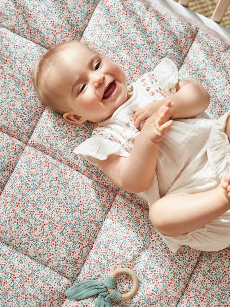 Tapis fond de parc imprimé coeurs+rose/fleurs - vertbaudet enfant 