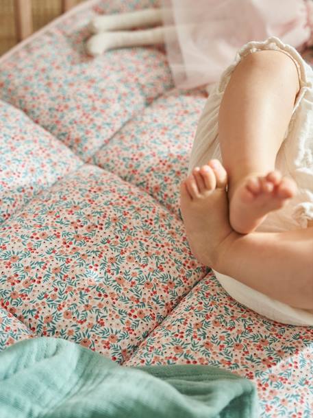 Tapis fond de parc imprimé coeurs+rose/fleurs - vertbaudet enfant 