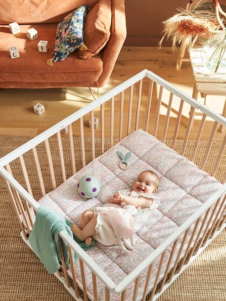 Tapis fond de parc imprimé coeurs+rose/fleurs - vertbaudet enfant 