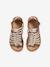 Hoge leren sandalen voor meisjes goud+ZWART - vertbaudet enfant 