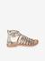 Hoge leren sandalen voor meisjes goud+ZWART - vertbaudet enfant 