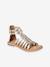 Hoge leren sandalen voor meisjes goud+ZWART - vertbaudet enfant 