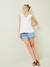 Blouse de grossesse et d'allaitement gaze de coton BLANC CLAIR IMPRIME+VERT MOYEN UNI AVEC DECOR - vertbaudet enfant 