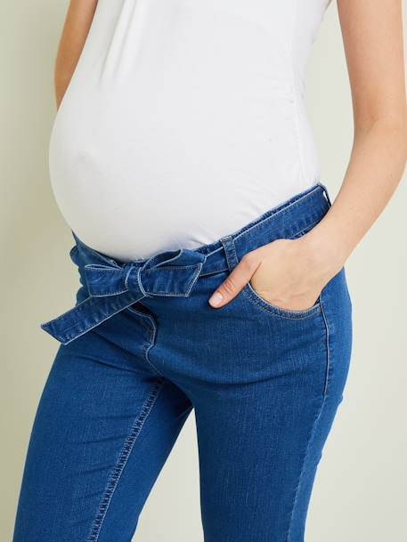 Molton slim zwangerschapsbroek met denim look DENIM STONE - vertbaudet enfant 