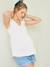 Zwangerschaps- en voedingsblouse van katoengaas BLANC CLAIR IMPRIME+VERT MOYEN UNI AVEC DECOR - vertbaudet enfant 