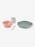 Set vaisselle 4 pièces silicone bleu+EUCALYPTUS+JAUNE+terracotta - vertbaudet enfant 
