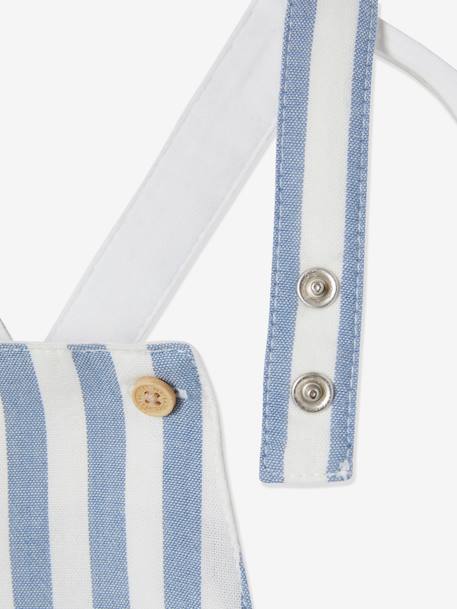 Combinaison bébé naissance forme barboteuse bleu chambray rayé+écru - vertbaudet enfant 