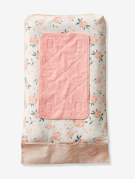 Lot 2 serviettes de rechange matelas à langer BLANC+bleu grisé + blanc+GRIS CLAIR+rose pâle + blanc - vertbaudet enfant 