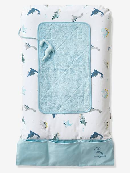 Lot 2 serviettes de rechange matelas à langer BLANC+bleu grisé + blanc+GRIS CLAIR+rose pâle + blanc - vertbaudet enfant 