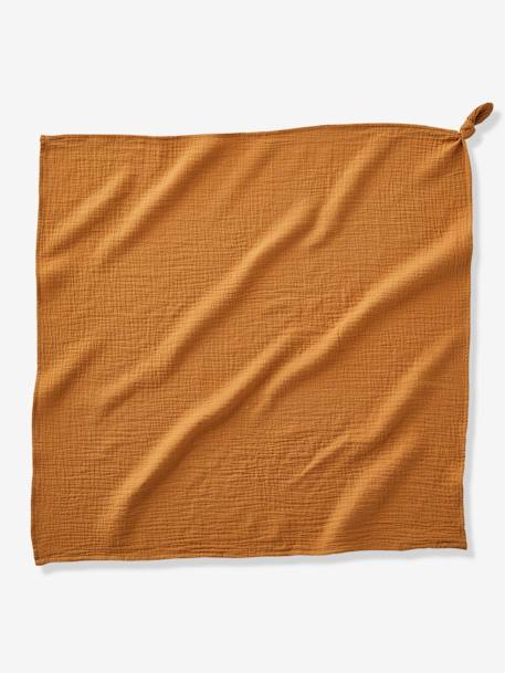 Lot de 3 langes MINI COMPAGNIE en gaze de coton bio* écru / caramel - vertbaudet enfant 