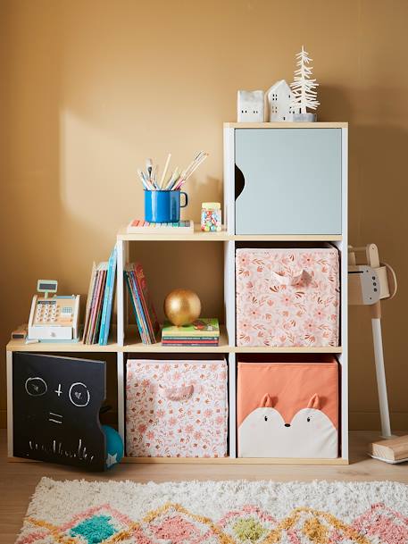 Lot de 3 bacs de rangement Renard fleurs rose - vertbaudet enfant 