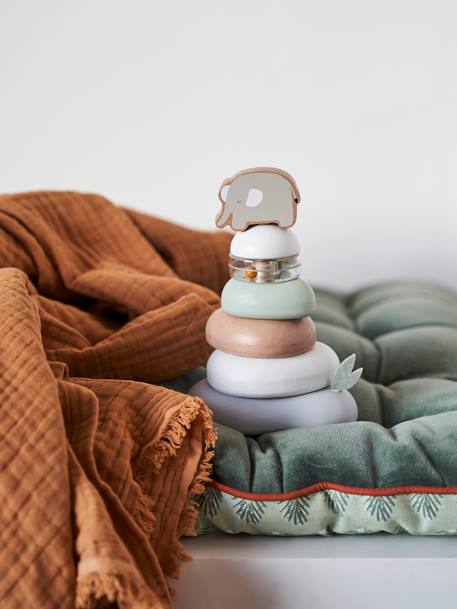 Stapelbare pyramide HANOÏ van FSC®-hout meerkleurig - vertbaudet enfant 