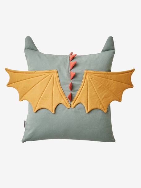 Coussin carré dragon personnalisable vert - vertbaudet enfant 