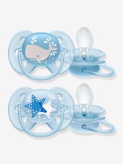 Verzorging-Baby eet en drinkt-Bijtring met fopspeen-Set met 2 zachte Philips AVENT zachte fopspenen 2de leeftijd
