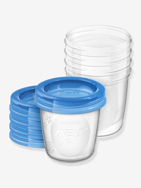 Lot de 5 pots de conservation pour lait maternel Philips AVENT BLEU - vertbaudet enfant 